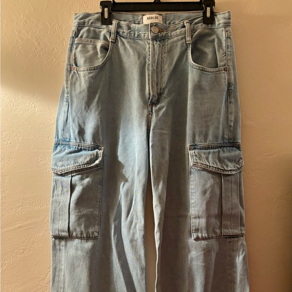AGOLDE Minka Wide-Leg Cargo Light Wash Jean